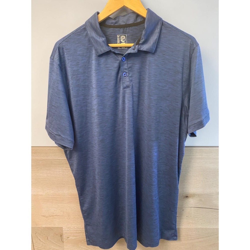 Born Primitive Performance Space Dye Navy Blue Men's Large Polo Shirt